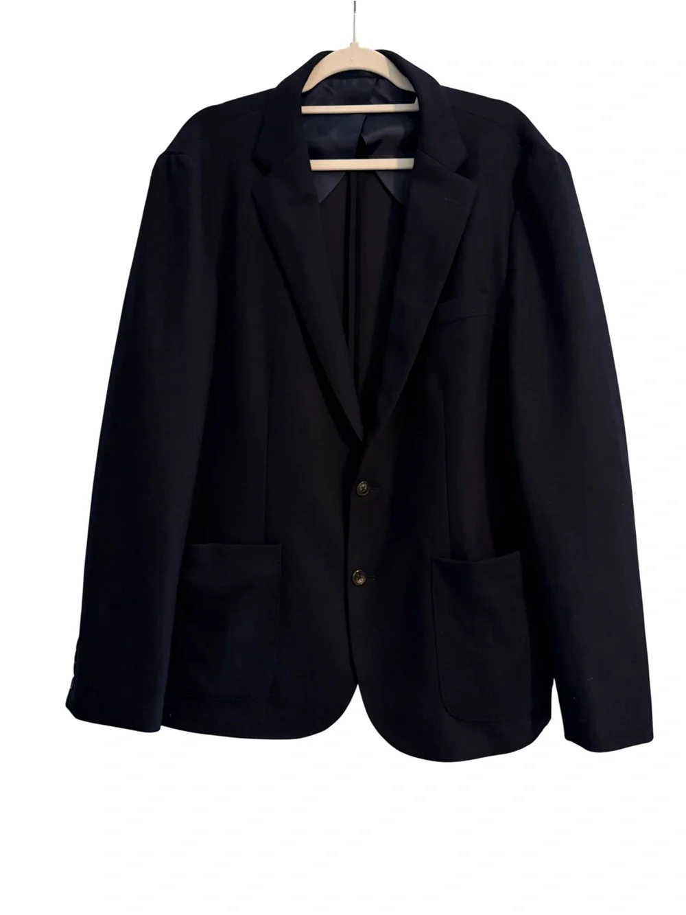 J.Crew Slim-Fit Knit Suit Wool Cotton Jacket Navy Blue XL